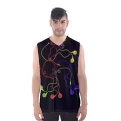 Colorful Earphones Men s Basketball Tank Top by Valentinaart