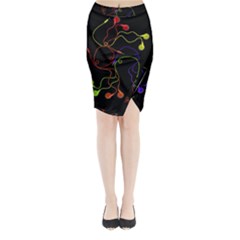 Colorful Earphones Midi Wrap Pencil Skirt by Valentinaart