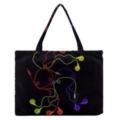 Colorful Earphones Medium Zipper Tote Bag by Valentinaart