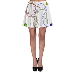 Colorful Earphones  Skater Skirt by Valentinaart