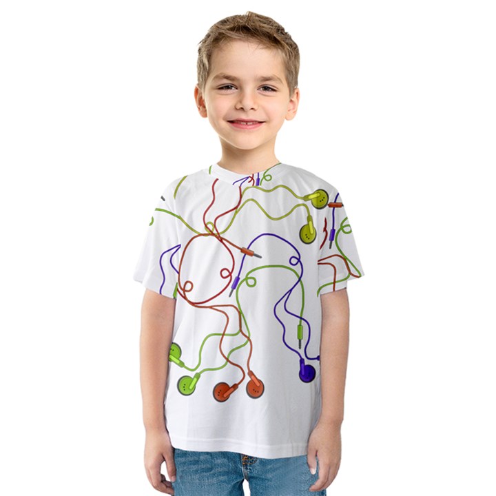 Colorful earphones  Kids  Sport Mesh Tee