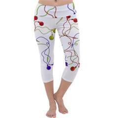 Colorful Earphones  Capri Yoga Leggings by Valentinaart