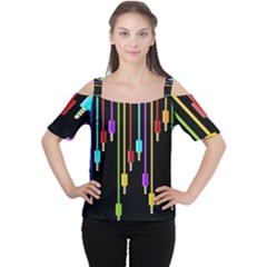 Plug In Women s Cutout Shoulder Tee