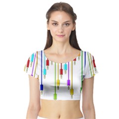 Plug In Short Sleeve Crop Top (tight Fit) by Valentinaart