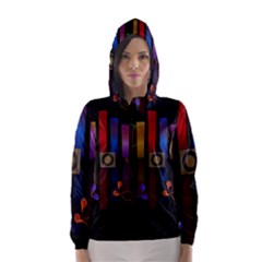 Energy Of The Sound Hooded Wind Breaker (women) by Valentinaart