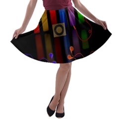 Energy Of The Sound A-line Skater Skirt by Valentinaart