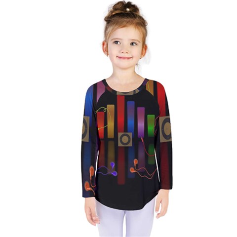 Energy Of The Sound Kids  Long Sleeve Tee by Valentinaart