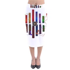 Energy Of The Sound Velvet Midi Pencil Skirt by Valentinaart