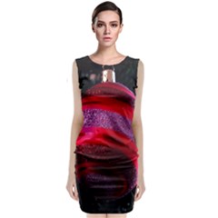 Glass Ball Decorated Beautiful Red Sleeveless Velvet Midi Dress by Nexatart