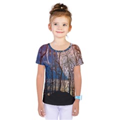 Full Moon Forest Night Darkness Kids  One Piece Tee