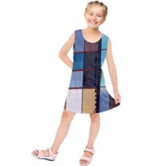 Glass Facade Colorful Architecture Kids  Tunic Dress by Nexatart