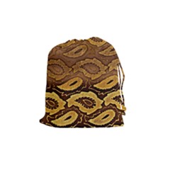 Golden Patterned Paper Drawstring Pouches (medium)  by Nexatart