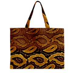 Golden Patterned Paper Zipper Mini Tote Bag by Nexatart