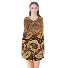 Golden Patterned Paper Flare Dress by Nexatart