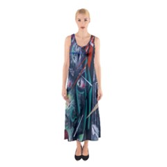 Graffiti Art Urban Design Paint Sleeveless Maxi Dress by Nexatart