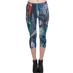 Graffiti Art Urban Design Paint Capri Leggings  by Nexatart