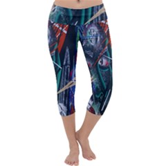 Graffiti Art Urban Design Paint Capri Yoga Leggings by Nexatart