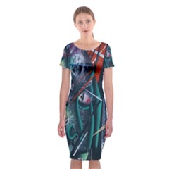 Graffiti Art Urban Design Paint Classic Short Sleeve Midi Dress by Nexatart