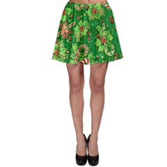 Green Holly Skater Skirt