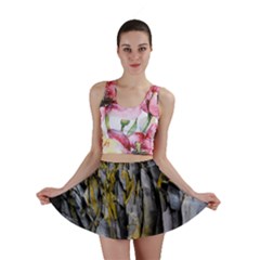 Grey Yellow Stone  Mini Skirt by Nexatart