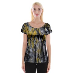 Grey Yellow Stone  Women s Cap Sleeve Top by Nexatart