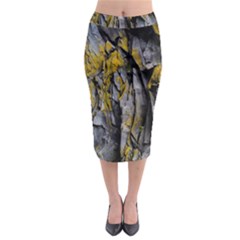 Grey Yellow Stone  Midi Pencil Skirt by Nexatart