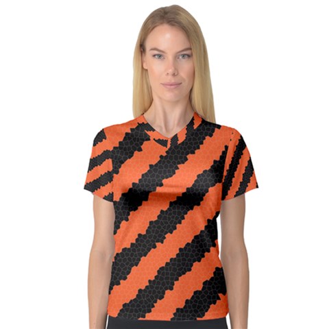 Halloween Background Women s V-neck Sport Mesh Tee by Nexatart