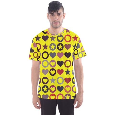 Heart Circle Star Men s Sport Mesh Tee by Nexatart