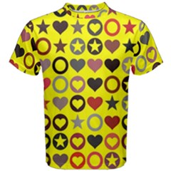 Heart Circle Star Men s Cotton Tee by Nexatart