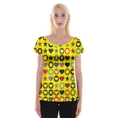 Heart Circle Star Women s Cap Sleeve Top by Nexatart