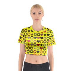 Heart Circle Star Cotton Crop Top by Nexatart