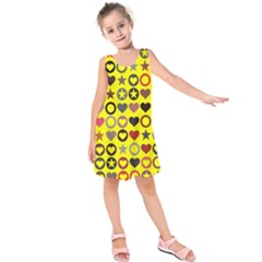 Heart Circle Star Kids  Sleeveless Dress by Nexatart