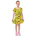 Heart Circle Star Kids  Short Sleeve Velvet Dress View1