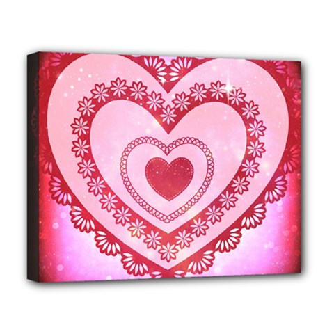 Heart Background Lace Deluxe Canvas 20  X 16   by Nexatart