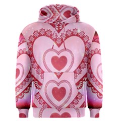 Heart Background Lace Men s Pullover Hoodie by Nexatart