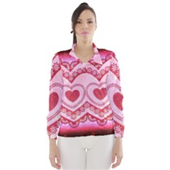 Heart Background Lace Wind Breaker (women)