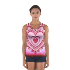 Heart Background Lace Women s Sport Tank Top  by Nexatart