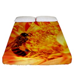 Honey Bee Takes Nectar Fitted Sheet (california King Size) by Nexatart