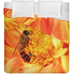 Honey Bee Takes Nectar Duvet Cover Double Side (king Size) by Nexatart