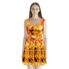 Honey Bee Takes Nectar Split Back Mini Dress  by Nexatart