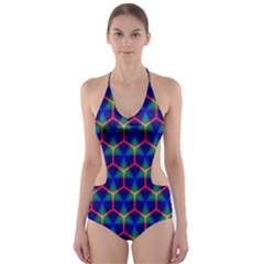 Honeycomb Fractal Art Cut-out One Piece Swimsuit