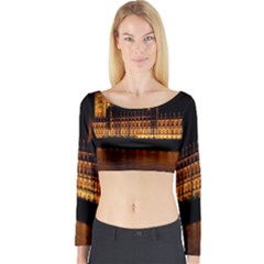 Houses Of Parliament Long Sleeve Crop Top by Nexatart