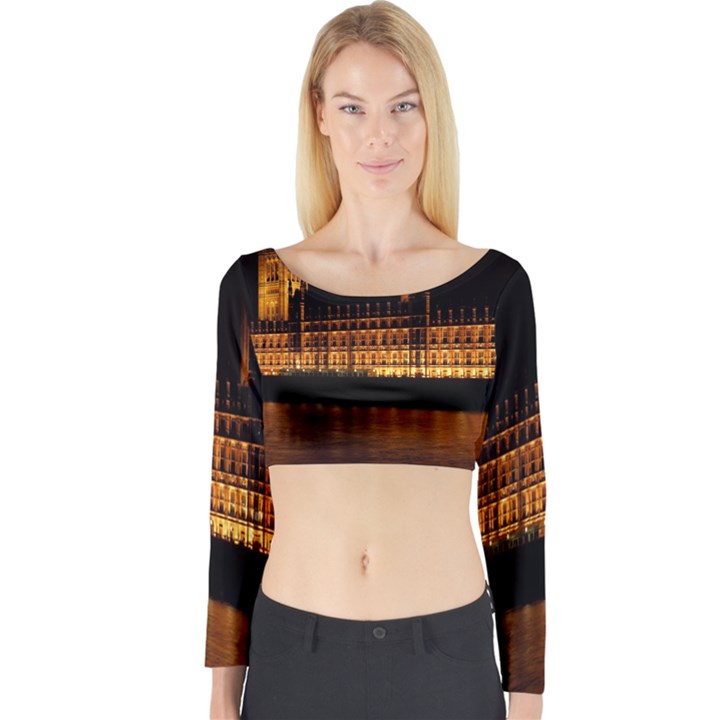 Houses Of Parliament Long Sleeve Crop Top