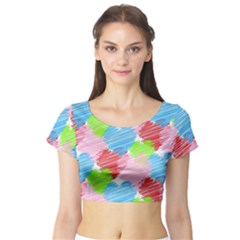 Holidays Occasions Valentine Short Sleeve Crop Top (tight Fit) by Nexatart