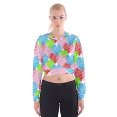 Holidays Occasions Valentine Women s Cropped Sweatshirt