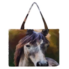 Horse Horse Portrait Animal Medium Zipper Tote Bag by Nexatart