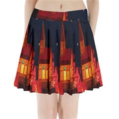 Market Christmas Light Pleated Mini Skirt by Nexatart