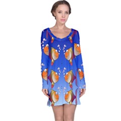 Illustration Fish Pattern Long Sleeve Nightdress by Nexatart