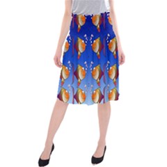 Illustration Fish Pattern Midi Beach Skirt