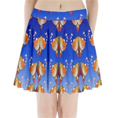 Illustration Fish Pattern Pleated Mini Skirt